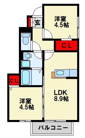 プレミール幸  101号室 間取り