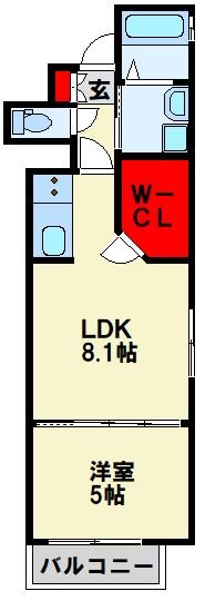 サンクレシア戸畑駅前  308号室 間取り