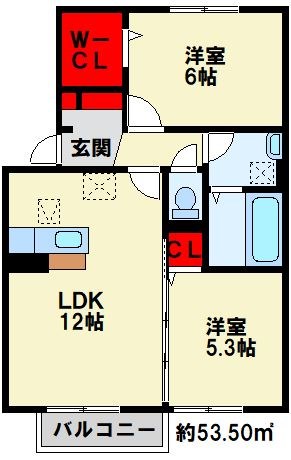 ウィットエブリ A棟 間取り図