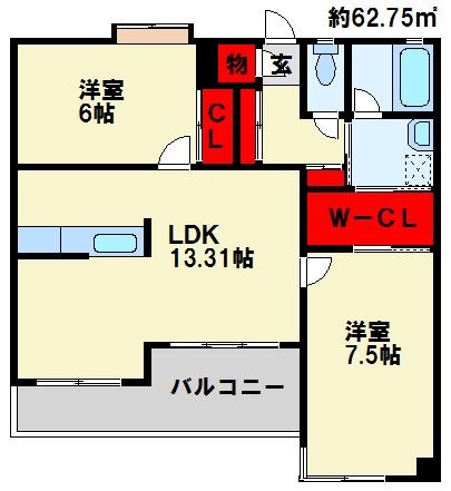 Olive 1   503号室 間取り