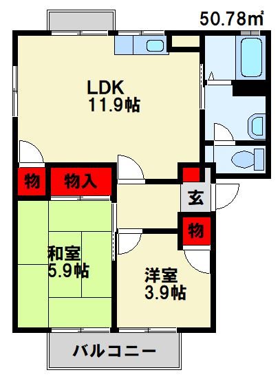 ファミール真木 B棟  203号室 間取り
