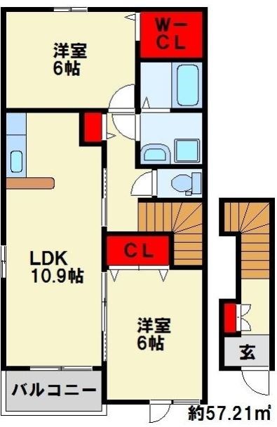 KEI HOUSE Ⅲ 201号室 間取り