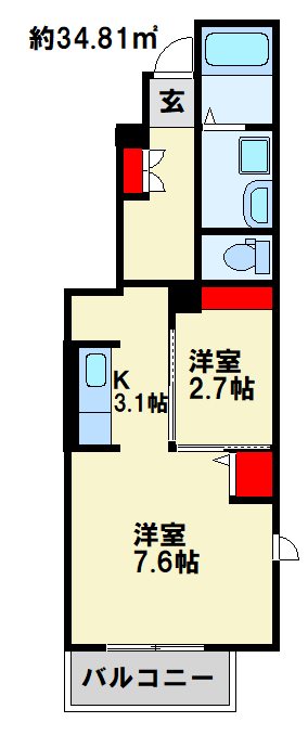 ウエストヒルズⅤ 105号室 間取り