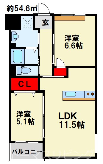 Prestige del 西海岸 408号室 間取り