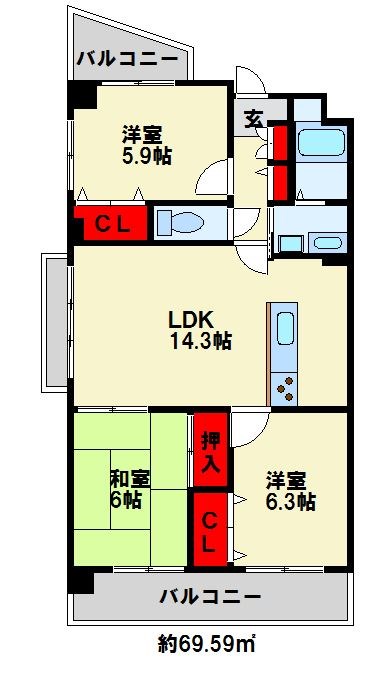 珪州館Ⅲ 間取り図