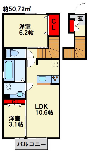 D-room横沼 203号室 間取り