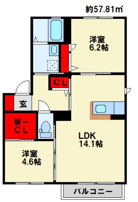 アルカンシェル D棟 間取り図