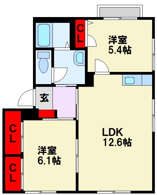 パストラル則松 B棟 間取り図