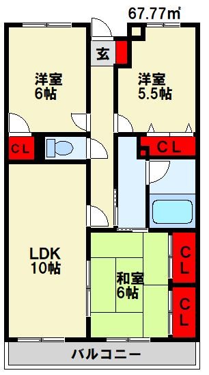 エクセル青葉台Ⅱ 505号室 間取り