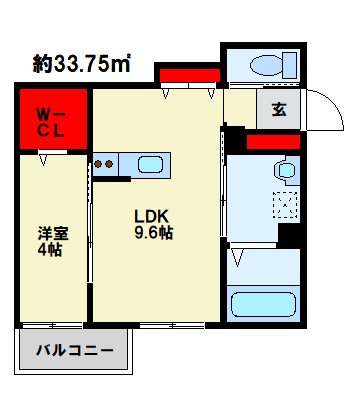 Ellina貴船Ⅲ 301号室 間取り