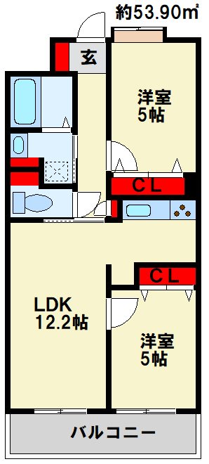 ソレアード苅田 1202号室 間取り