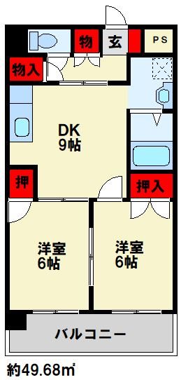 マンションつつみ 303号室 間取り