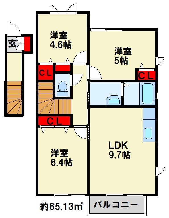 アルブルージュ　Ｂ棟 203号室 間取り