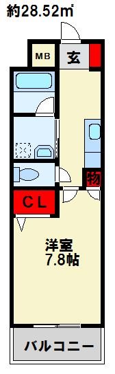 グランドツイン黒崎 A棟 703号室 間取り