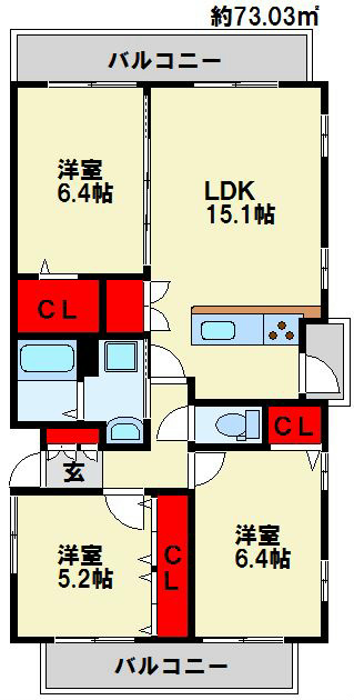THE SQUARE・Suite Residence 408号室 間取り