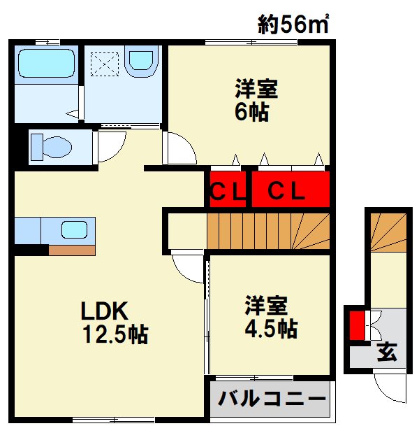 プランドール  202号室 間取り