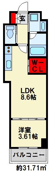 スマート大手町 1002号室 間取り