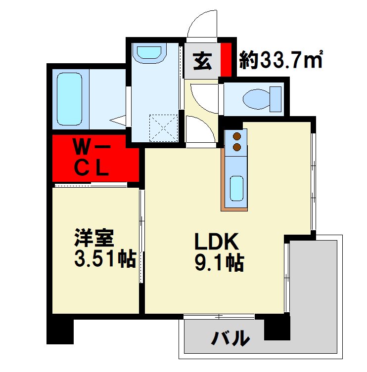 アクア葛原 605号室 間取り