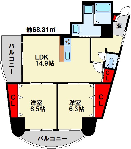 フェルト716 606号室 間取り