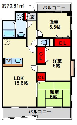 セントラル守恒 202号室 間取り