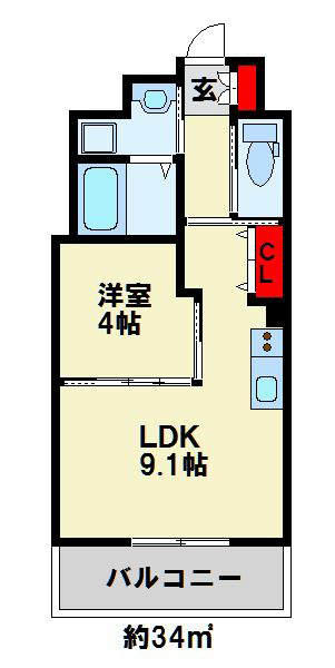 プランタン伊崎 203号室 間取り