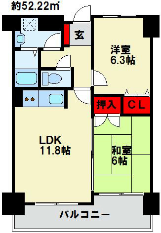 ジャミロ小倉 606号室 間取り