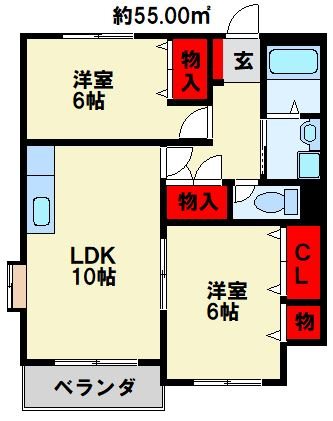 ボンネルフ 202号室 間取り