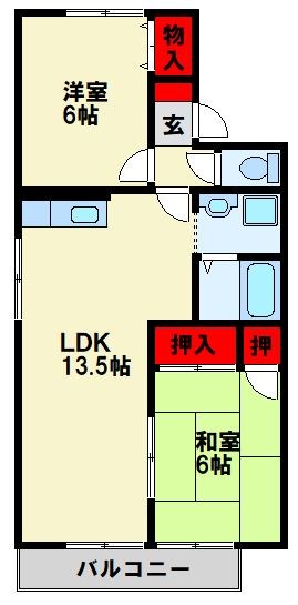 オーク高須 B棟 201号室 間取り