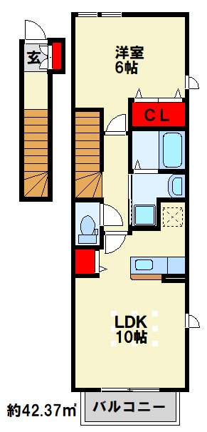 Sone Apartment　Ｂ棟 201号室 間取り