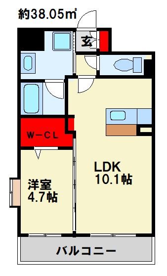 グランヒルズ行橋  307号室 間取り