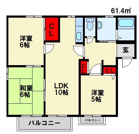 プレミールⅠ 201号室 間取り