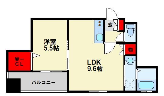Muu.黒崎 1003号室 間取り