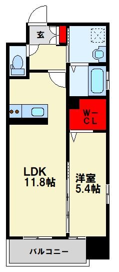 Muu.黒崎 704号室 間取り
