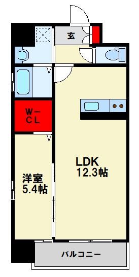 Muu.黒崎 705号室 間取り