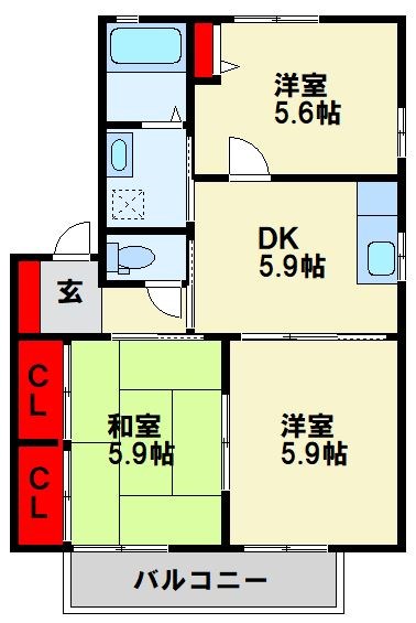 ディアス楠木 A棟  間取り図