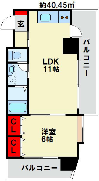 FARO戸畑駅前マンション 901号室 間取り