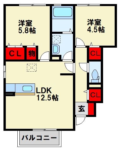 サニーヒルズ迫田 間取り図
