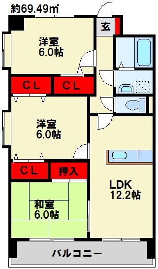 ミラドール F 605号室 間取り