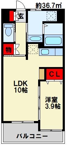 プリーモ天神 505号室 間取り