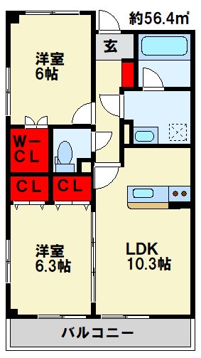 ボンボニエールアロア 206号室 間取り