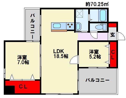 KSK中須コアプレイス 708号室 間取り