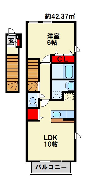 サニーヴィラ　 A棟 間取り図