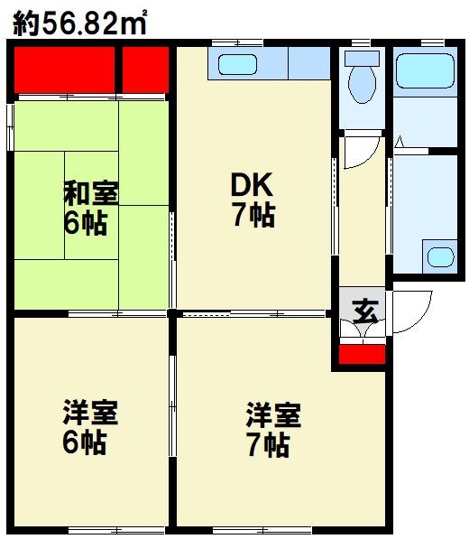ドエル鴨生田　E棟 間取り