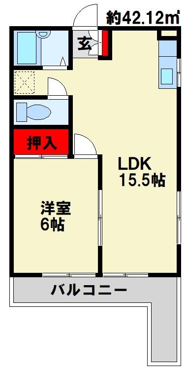 ラディア永犬丸 206号室 間取り