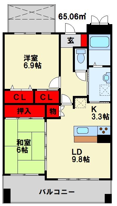 ハビテ通谷 403号室 間取り