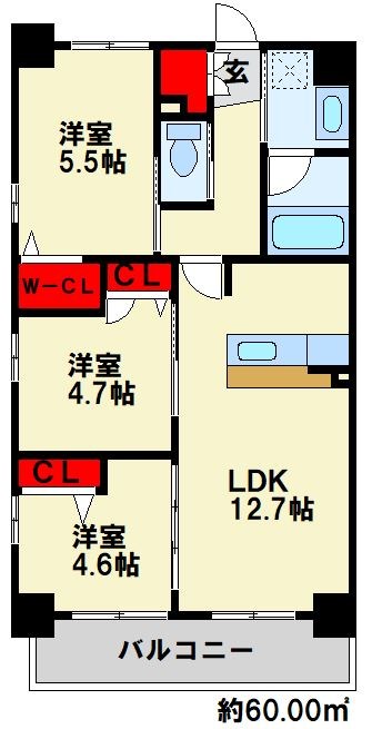 コンダクトレジデンスHIBIKINO 間取り図