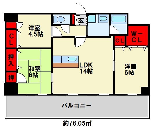 パラシオ二島 901号室 間取り