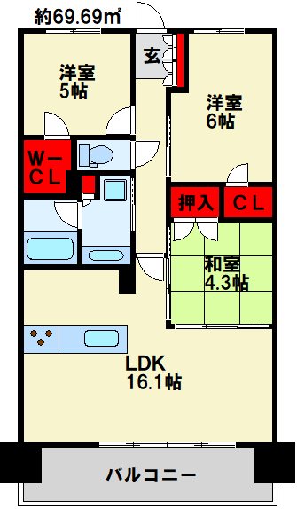 グランドパレス大手町公園 間取り図
