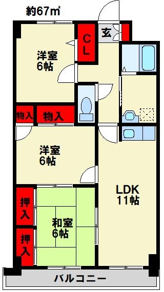 ギャラン中井 703号室 間取り