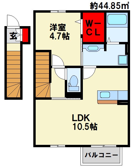 サンパール徳力 203号室 間取り